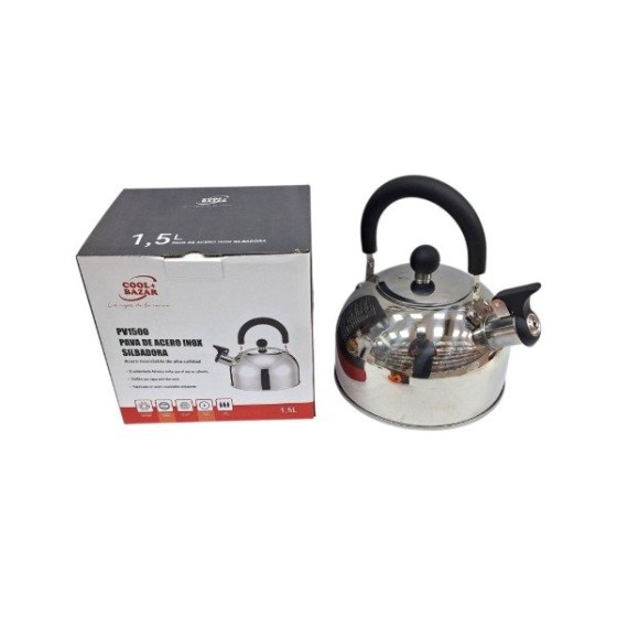 PAVA ACERO INOX SILBADORA 1.5L PV1500